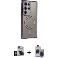 Pileli Store Pilelistore™ Galaxy S24 Ultra Kılıf Zirve Doku Prime - Siyah Vanessa Magic Hayalet Cam + Pvd Metal Kamera Lens - Dnmr