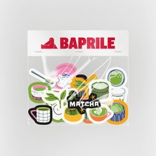 Baprile Matcha Latte Temalı 15 Parça Sticker Paketi Suya Dayanıklı Ajanda Laptop Termos Telefon Etiket Seti