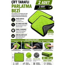 HRPAK 40X40 cm 2 Adet Çift Taraflı Parlatma ve Kurulama Bezi