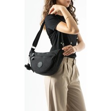 571 Collections Çanta Ultra Hafif, Çok Cepli, Yarım Ay (Crescent) Çapraz Askılı Kol, Omuz Çantası Siyah Model: 571-7L