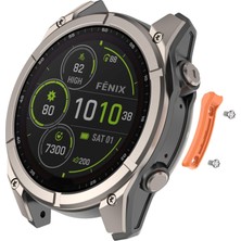 Caseonn Garmin Fenix 8 Pro – 51 Mm, Microled Montaj Setli Yan Kasa Koruyucu Metal Bumper Turuncu