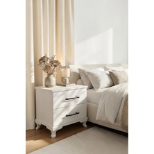 Msy Home Mila 2 Çekmeceli Komodin Beyaz Yatak Odası Komodini Modern Komodin 49X45X20 cm