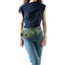 571 Collections Çanta Unisex Çok Cepli, Su Geçirmez, Çapraz Askılı Bel Çantası (Freebag) yeşil Model: 571-7J