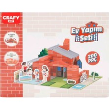 PopŞeker Havuzlu Ev Yapım Seti 200 Parça - Gerçek Tuğla ve Çimentolu Maket Ev Seti