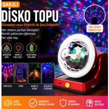 Gaman 360° Dönebilen Güneş Enerjili Rgb Disko Topu - Taşınabilir Şarjlı Disko Topu ( Hem Prizden Hem Güneşten Şarj )