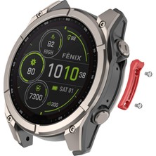 Caseonn Garmin Fenix 8 Pro – 47 Mm, Amoled Montaj Setli Yan Kasa Koruyucu Metal Bumper Kırmızı