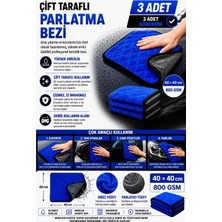 HRPAK 40X40 cm 3 Adet Çift Taraflı Parlatma ve Kurulama Bezi