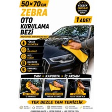 HRPAK 50X70 cm 1 Adet Çift Taraflı Zebra Mikrofiber Araç Iç Dış Yıkama Temizleme Toz Alma Kurulama Cam Bezi Araba Havlusu Oto Bezi