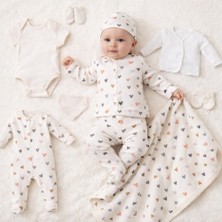 Unisex Kız Bebek Erkek Bebek Kutulu Yenidoğan Organik Hastane Çıkışı 10'lu Set