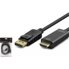 HADRON HDX7797 DISPLAY (M) TO HDMI (M) KABLO 4K 30HZ 3M SİYAH