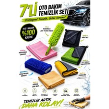 HRPAK 7 Parça Mikrofiber , Güderi Oto Yıkama Araç Kurulama Araba Temizleme Seti
