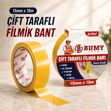 Çift Taraflı Filmik Bant 15MM x 10MT Şeffaf