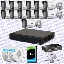Provzen Ttec Hikvision 13 Kameralı Ip Full Hd Mikrofonlu Güvenlik Kamerası