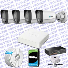 Provzen Ttec Hikvision 4 Kameralı Ip Full Hd Mikrofonlu Güvenlik Kamerası