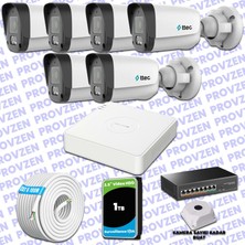 Provzen Ttec Hikvision 6 Kameralı Ip Full Hd Mikrofonlu Güvenlik Kamerası
