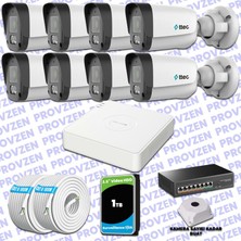 Provzen Ttec Hikvision 8 Kameralı Ip Full Hd Mikrofonlu Güvenlik Kamerası