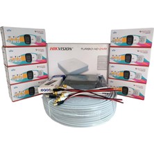 Hikvision 8’li Full Hd Güvenlik Kamerası Seti Renkli Gece Görüşlü, Mikrofonlu, Olay Anında Bildirim
