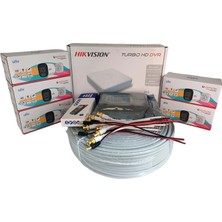 Hikvision 5’li Full Hd Güvenlik Kamerası Seti Renkli Gece Görüşlü, Mikrofonlu, Olay Anında Bildirim