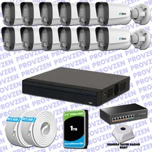 Provzen Ttec Hikvision 12 Kameralı Ip Full Hd Mikrofonlu Güvenlik Kamerası