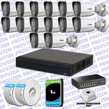 Provzen Ttec Hikvision 14 Kameralı Ip Full Hd Mikrofonlu Güvenlik Kamerası