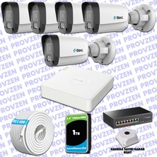 Provzen Ttec Hikvision 5 Kameralı Ip Full Hd Mikrofonlu Güvenlik Kamerası