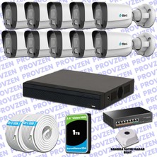 Provzen Ttec Hikvision 10 Kameralı Ip Full Hd Mikrofonlu Güvenlik Kamerası