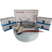 Hikvision 4'lü Güvenlik Kamerası Seti, Mikrofonlu, Uzaktan Izleme, Olay Anında Bildirim