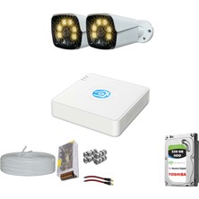 Provzen 2 Kameralı 5mp Lensli 1080P Fullhd Gece Görüş Renkli Set