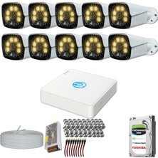Provzen 10 Kameralı 5mp Lensli 1080P Fullhd Gece Görüş Renkli Set
