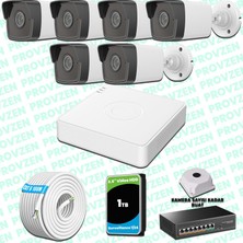 Provzen Hikvision 6 Kameralı Ip 1080P Mikrofonlu Güvenlik Kamerası Olay Anında Bildirim
