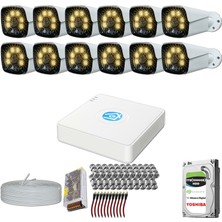 Provzen 12 Kameralı 5mp Lensli 1080P Fullhd Gece Görüş Renkli Set