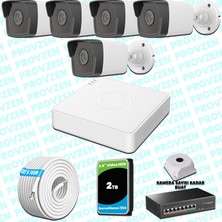 Provzen Hikvision 5 Ip Kameralı 4mp 1440P Mikrofonlu Güvenlik Kamerası