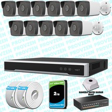 Provzen Hikvision 11 Ip Kameralı 4mp 1440P Mikrofonlu Güvenlik Kamerası