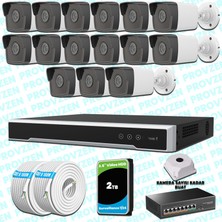 Provzen Hikvision 15 Ip Kameralı 4mp 1440P Mikrofonlu Güvenlik Kamerası