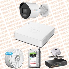 Provzen Hikvision 1 Ip 4mp Colorvu Mikrofonlu Güvenlik Kamerası Olay Anında Bildirim