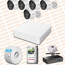 Provzen Hikvision 5 Ip 4mp Colorvu Mikrofonlu Güvenlik Kamerası Olay Anında Bildirim