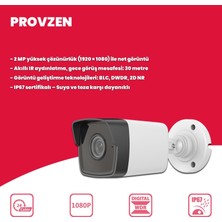 Provzen Hikvision 16 Kameralı Ip 1080P Mikrofonlu Güvenlik Kamerası Olay Anında Bildirim