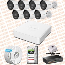 Provzen Hikvision 7 Ip Kamera 7/24 Renkli Mikrofonlu Güvenlik Kamerası Olay Anında Bildirim