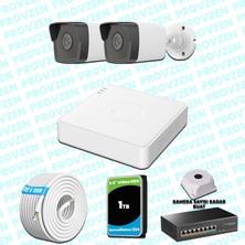 Provzen Hikvision 2 Ip Kameralı 4mp 1440P Mikrofonlu Güvenlik Kamerası