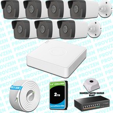 Provzen Hikvision 7 Ip Kameralı 4mp 1440P Mikrofonlu Güvenlik Kamerası