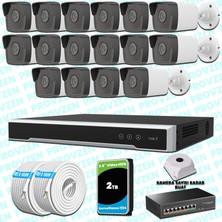 Provzen Hikvision 16 Ip Kameralı 4mp 1440P Mikrofonlu Güvenlik Kamerası