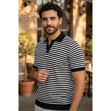 Mandala Tekstil Çizgili Polo Yaka Erkek Yazlık Triko Tshirt