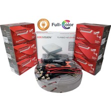 Hikvision 6'lı Full Hd Güvenlik Kamerası Seti Mikrofonlu, Renkli Gece Görüşlü, Olay Anında Bildirim
