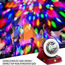 Gaman Şarjlı Parti Işığı - Sihirli Işık Topu Güneş Enerjili  ve Kablo Ile Çalışan Beyaz LED Kamp Lambası
