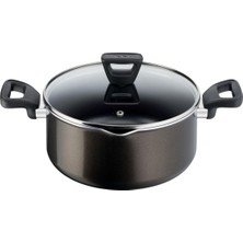 Tefal Titanyum Kaplama 24 cm Derin Tencere - Yapışmaz Taban, Premium Pişirme, Indüksiyon Uyumlu
