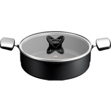 Tefal Titanyum Kaplama 24 cm Kısa Tencere - Yapışmaz Taban, Premium Pişirme, Indüksiyon Uyumlu