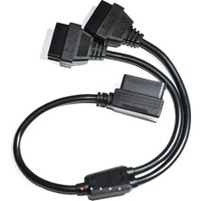 Obd2 Y Splitter Kablo – 50 cm | Erkek – Çift Dişi 16 Pin Obd2 Bağlantı Kablosu