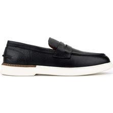 Tamer Tanca Erkek Hakiki Deri Siyah Floter Loafer Ayakkabı 1213 3012 Erk Ayk Y26 Sıyah Fltr