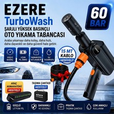 Ezere Turbowash Şarjlı 60 Bar Yüksek Basınçlı Oto Araba Bahçe Yıkama ve Temizleme Tabancası Makinesi