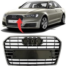 Gkl Audi A6 2015-2018 Ön Panjur Kromlu Parlak Siyah 4G0853651AE